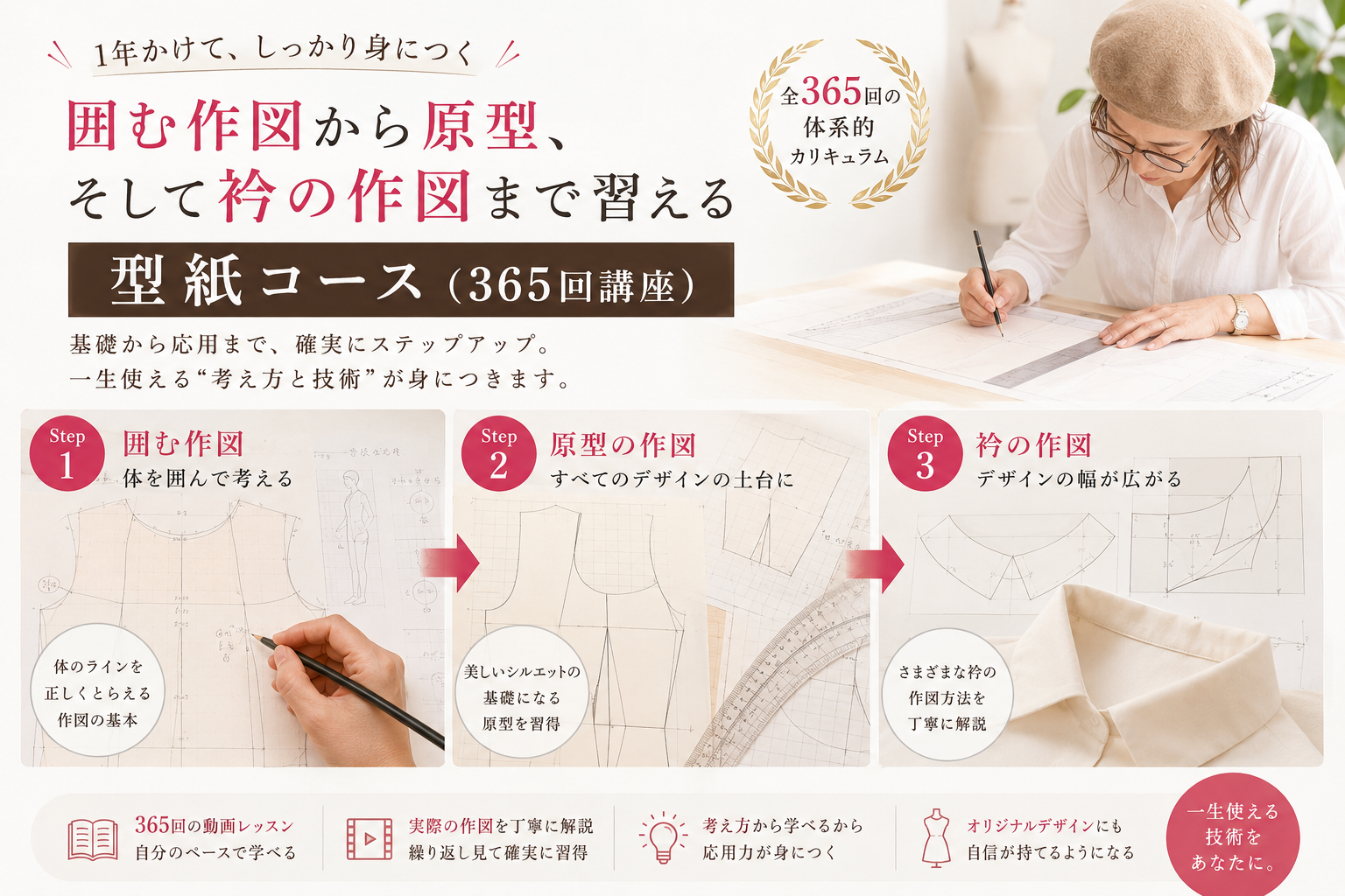 型紙コース（365回講座）バナー